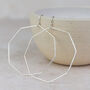 Sterling Silver Geo Octagon Hoop Earrings, thumbnail 1 of 3