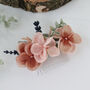 Blush Pink And Peach Bridal Flower Hair Comb, thumbnail 5 of 10