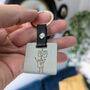Personalised Doodle Drawing Square Steel Keyring, thumbnail 1 of 4