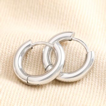 Stainless Steel Huggie Hoop Earrings, 4 of 8