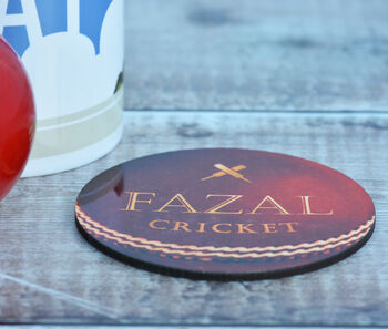 Personalised Cricket Ball Coaster, 2 of 4