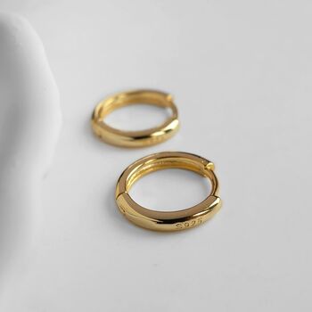 Classic Gold Sleeper Vermeil Hoop Earrings, 2 of 6