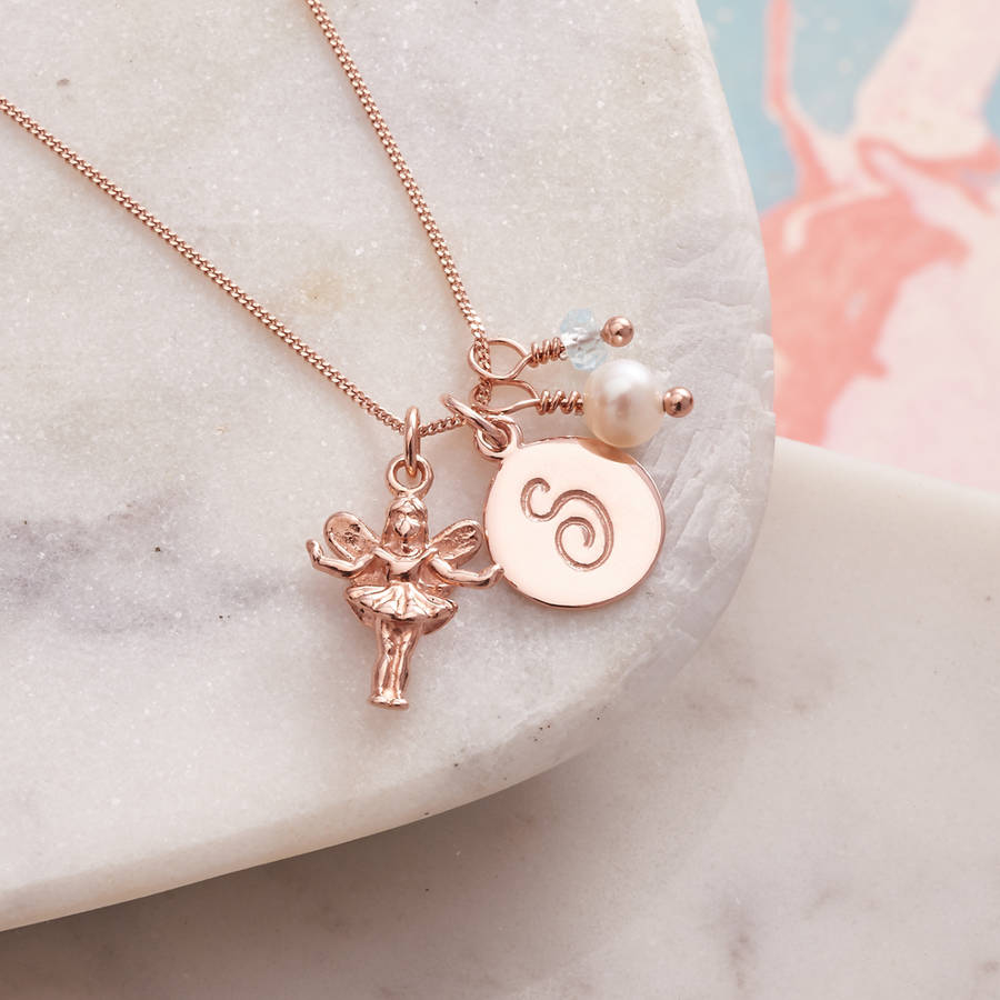 Rose Gold Fairy Godmother Personalised Necklace, 1 of 7