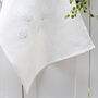 Embroidered Linen Cow Parsley Tea Towel, thumbnail 5 of 5