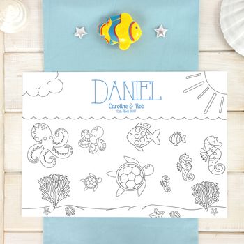 Mermaid Personalised Party Colour Me In Place Mats, 7 of 8