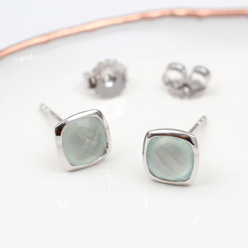 Sterling Silver And Semi Precious Chalcedony Earrings, 5 of 10