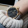 'Richmond' Cloudy Grey, Black And Gold Watch, thumbnail 2 of 4