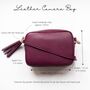 Cross Body Leather Personalised Handbag Winter Colours, thumbnail 11 of 12