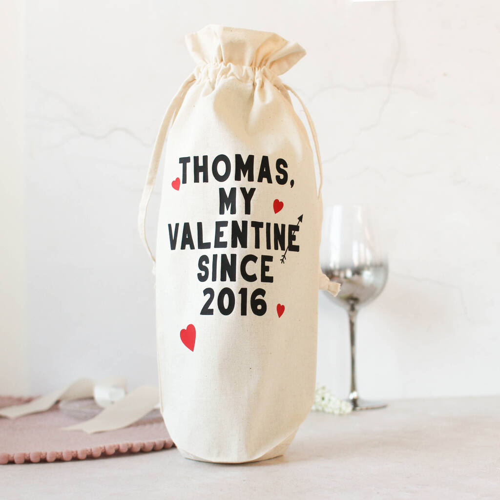 Personalised Valentine Bottle Bag