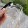 Grandparent First Christmas Glass Heart Bauble, thumbnail 4 of 5
