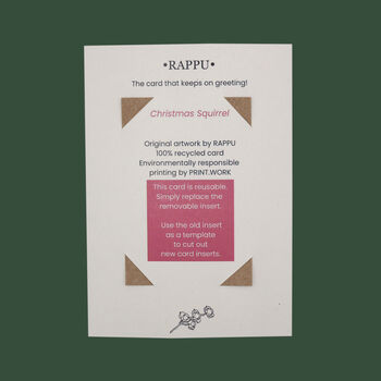Pack Of Five Reusable Eco Friendly Christmas Cards Blank Or Optional Handwritten Message, 10 of 10