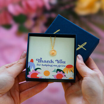 Thank You For Helping Me Grow Necklace Teacher Gift, 8 of 8