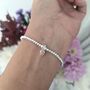 Sterling Silver November Topaz Heart Birthstone Bracelet, thumbnail 1 of 9