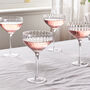 Set Of Four Ribbed Glass Champagne Saucers, thumbnail 3 of 9