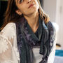 Floral And Knit Lace Scarf, thumbnail 3 of 6