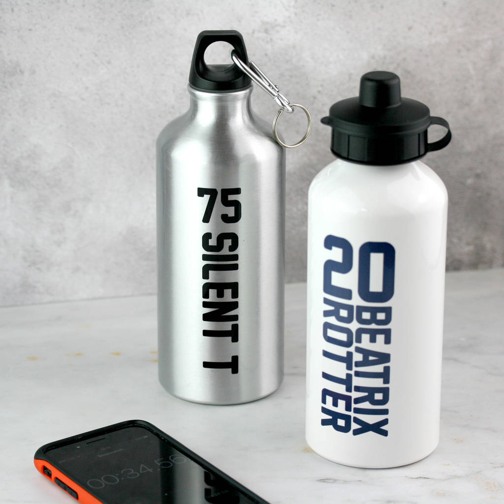 Personalised Sports Name And Number Water Bottle By So Close