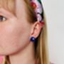 Berry Bright Blueberry Glitter Resin Stud Earrings / Berry Fruit Jewellery / Shimmering Fruit Accessory, thumbnail 4 of 4