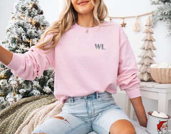 Personalised Monogram Sweatshirt Silver, 10 of 11