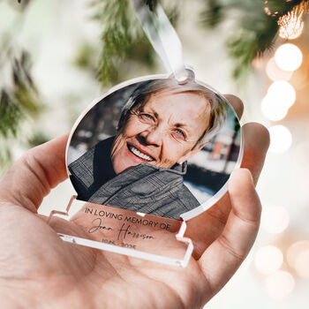 Memorial Photo Ornament In Loving Memory, 6 of 8