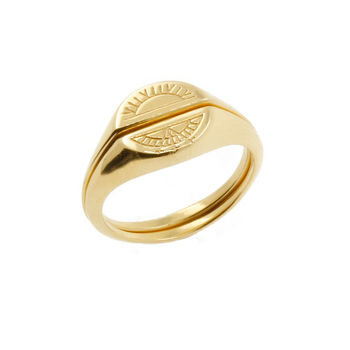Sun And Moon Signet Rings Silver/Gold, 4 of 12