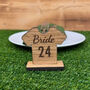 Oak Veneer Football Shirt Place Name Setting Weddings Event, thumbnail 4 of 5
