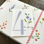 Mini Cross Stitch 4th Birthday Card, thumbnail 5 of 5