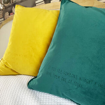 Modern Quotation Personalised Velvet Cushion, 7 of 7