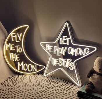 'Fly Me To The Moon' LED Lit Neon Sign, 2 of 2