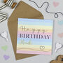 Happy Birthday Rainbow Stripe Card, thumbnail 2 of 4