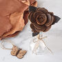 Vintage Leather Anniversary Large Rose With Glass Vase, thumbnail 1 of 3