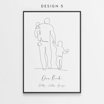 Personalised Father's Day Gift Dad And Child Art Print, 6 of 6
