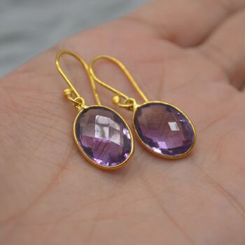 Amethyst Gold Earrings: February Birthstone, 4 of 11