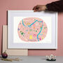 Map Of Norwich City, Norfolk Illustrated Art Print, thumbnail 1 of 4