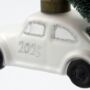 Hanging Glass White Car Christmas Tree Decoration, thumbnail 2 of 3