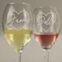 Personalised Heart Name Wine Glass Set, thumbnail 3 of 4