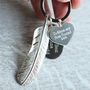 Personalised Sterling Silver Feather And Tag Keyring, thumbnail 8 of 11