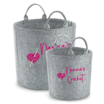 Personalised Crochet Storage Bag With Name And Design, Two Sizes, 2 of 5