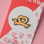 Dachsund Love Heart Enamel Pin Badge, thumbnail 1 of 4