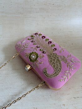 Peacock Pink Clutch Bag, 9 of 10