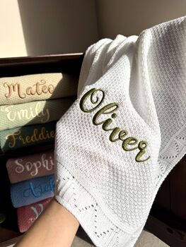 Personalised Blanket + Zip Romper Baby Gift Set Box Newborn, 6 of 11