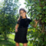 Isabella Girls Velvet Dress With Matching Hair Clip, thumbnail 1 of 3