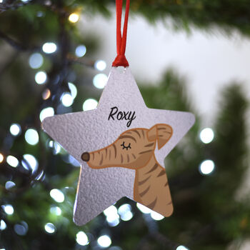 Greyhound Personalised Christmas Tree Dog Decoration, 4 of 9