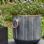 Tambara Set Of Three Black And Copper Ribbed Planters, thumbnail 3 of 4