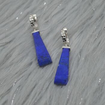 Lapis Lazuli Sterling Silver Drop Earrings, 7 of 9