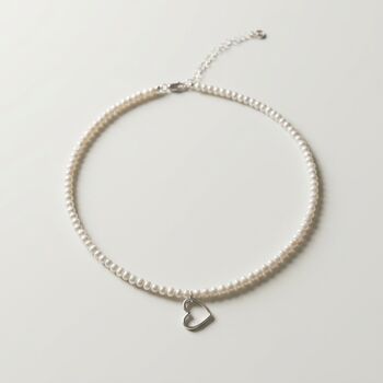 Personalised Hand Drawn Pearl Heart Necklace, 4 of 9