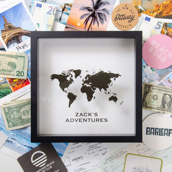 Personalised World Map Travel Memory Frame, 6 of 6