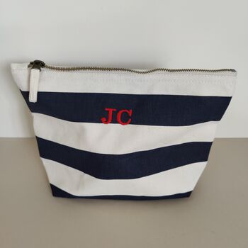 Nautical Striped Cotton Make Up Cosmetic Bag, 3 of 10