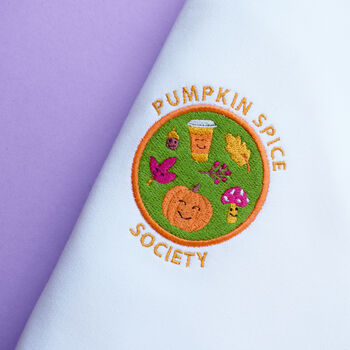 Pumpkin Spice Society Embroidered Autumn Sweatshirt, 2 of 4