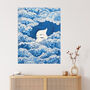 Lost At Sea Waves Of Sleep Blue White Wall Art Print, thumbnail 1 of 6