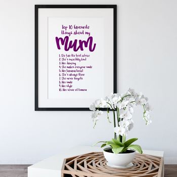 Top 10 Favourite Things About My Mum Custom Print, 4 of 8